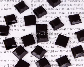 

500PCS 12MM BLACK SQUARE FLATBACK RESIN RHINESTONES GEMS FOR CRAFT SCRAPBOOKING CELL PHONE CASE DECORATION