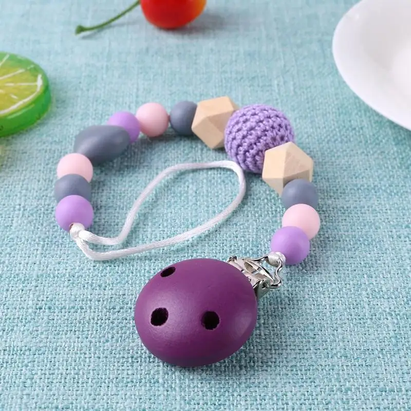 

Silicone Baby Pacifier Clip Colorful Pacifier Chain for Baby Teething Soother Chew Toy Baby Shower Gift