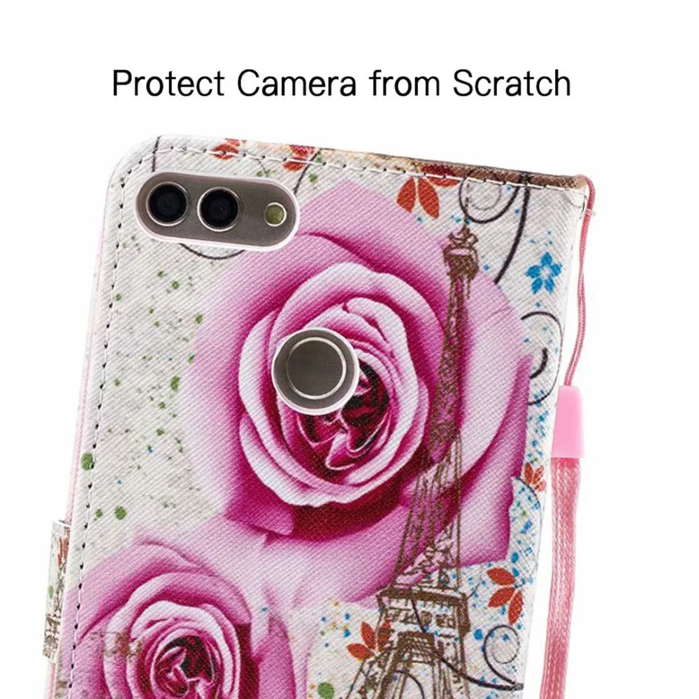Retro Patterns PU Folio Leather Case Magnetic Flip Cover For Huawei Y9 2018 Capa Card Slots Stand Fundas For Huawei Enjoy 8 Plus (5)