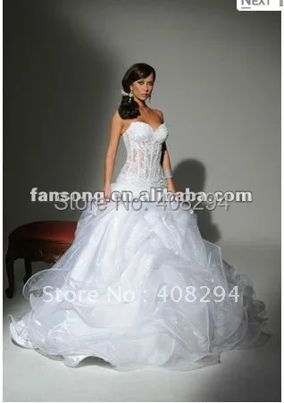 Corsets Drops Waist Wedding Dresses
