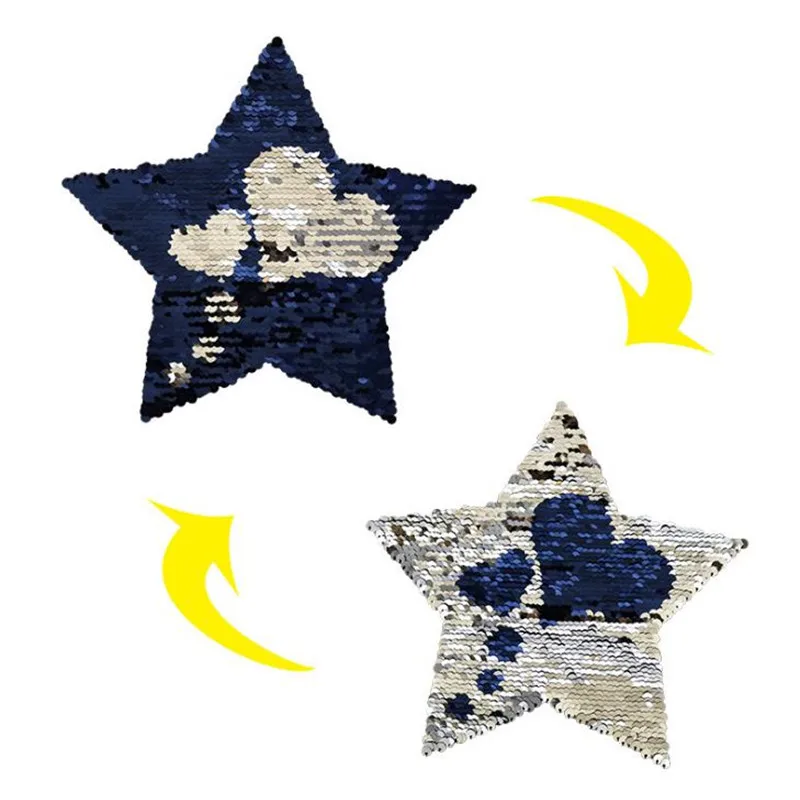 

T shirt Women patch sequins 22cm sweet heart star deal with it biker patches for clothing stickers 3d t shirt mens free shipping