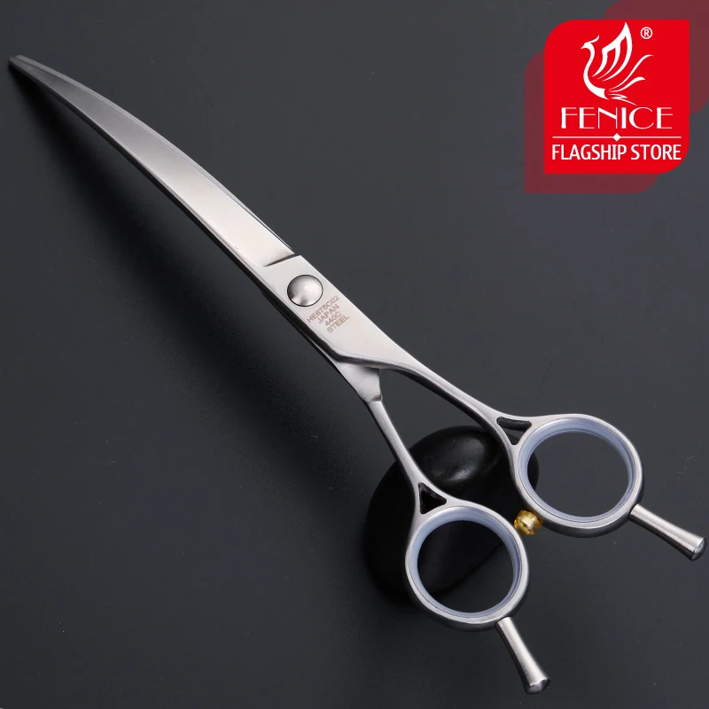 

Fenice Stainless Steel 6.75 inch Professional Curved Shears Dogs Grooming Scissors Pets Hair Cuttings Shears