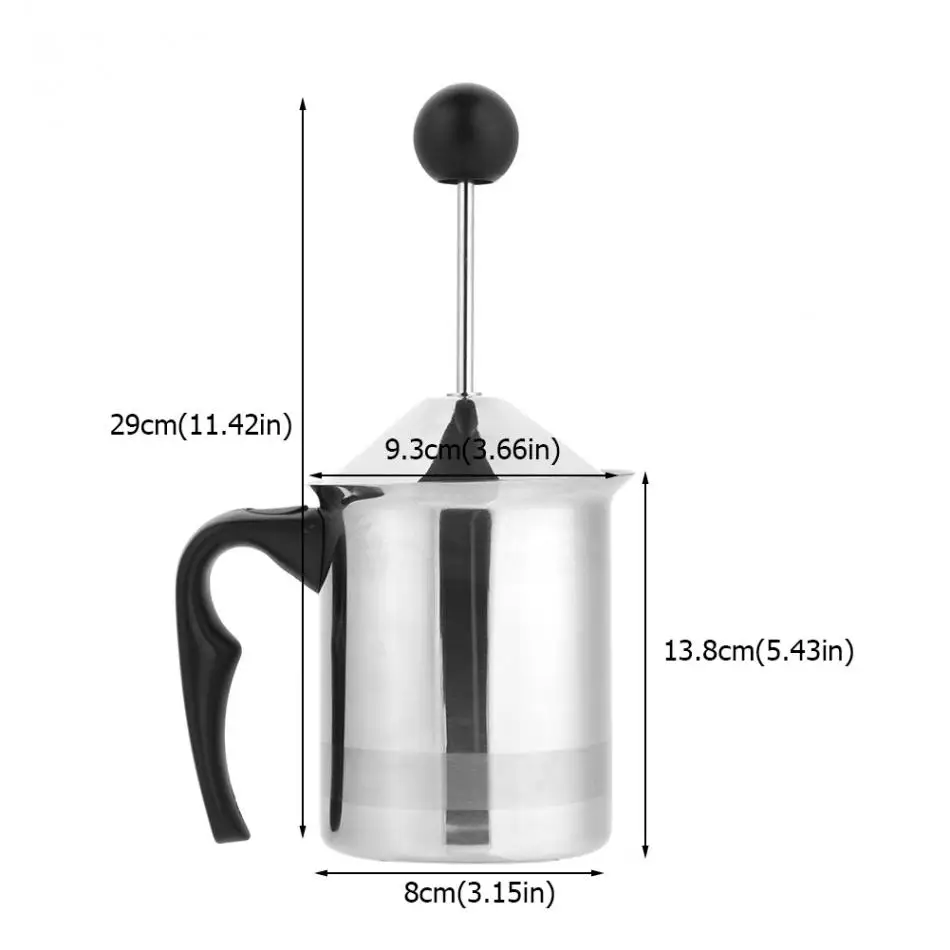 Высокое качество, 600 мл/400 мл, нержавеющая сталь, Пенообразователь для молока, кофе, ручной, для кофе, для молока, пенообразователь, кухонный гаджет