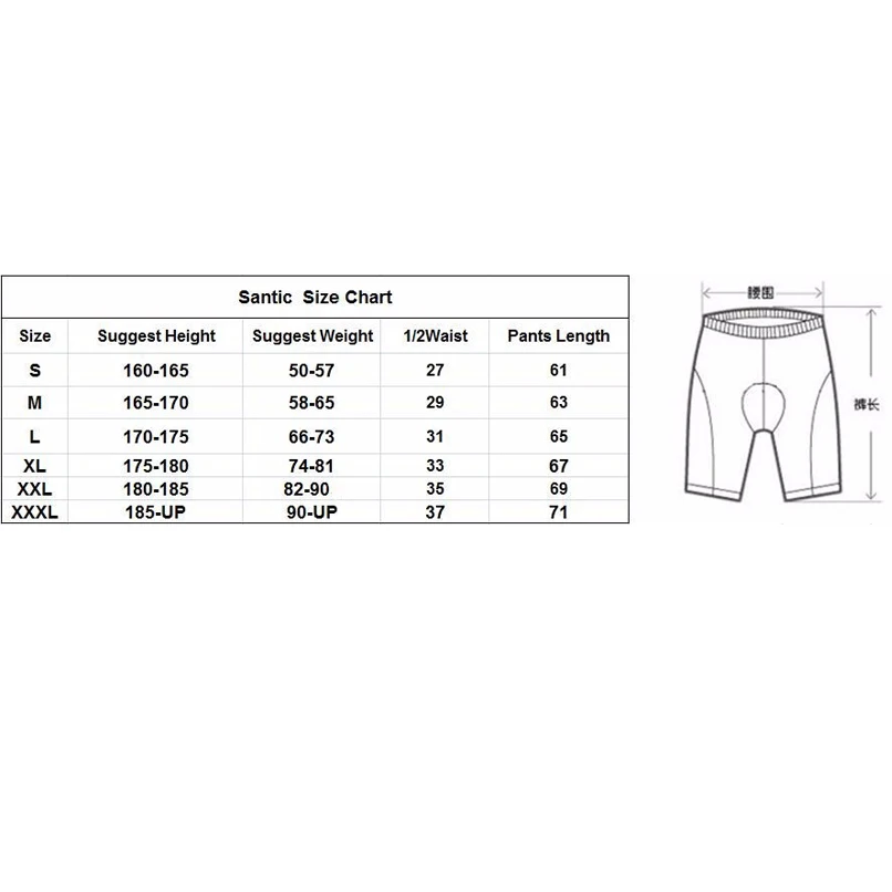 SANTIC мужские 3/4 шорты-трассировка с 4D Coolmax Pad езда велошорты спортивная одежда велосипед одежда короткие велосипедные шорты