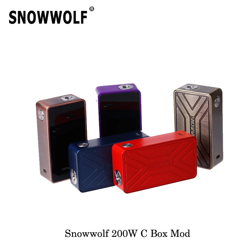 235 Вт электронная сигарета оригинал Snowwolf 200 Вт C коробка мод Питание от 2 18650 с режимом контроля температуры испаритель