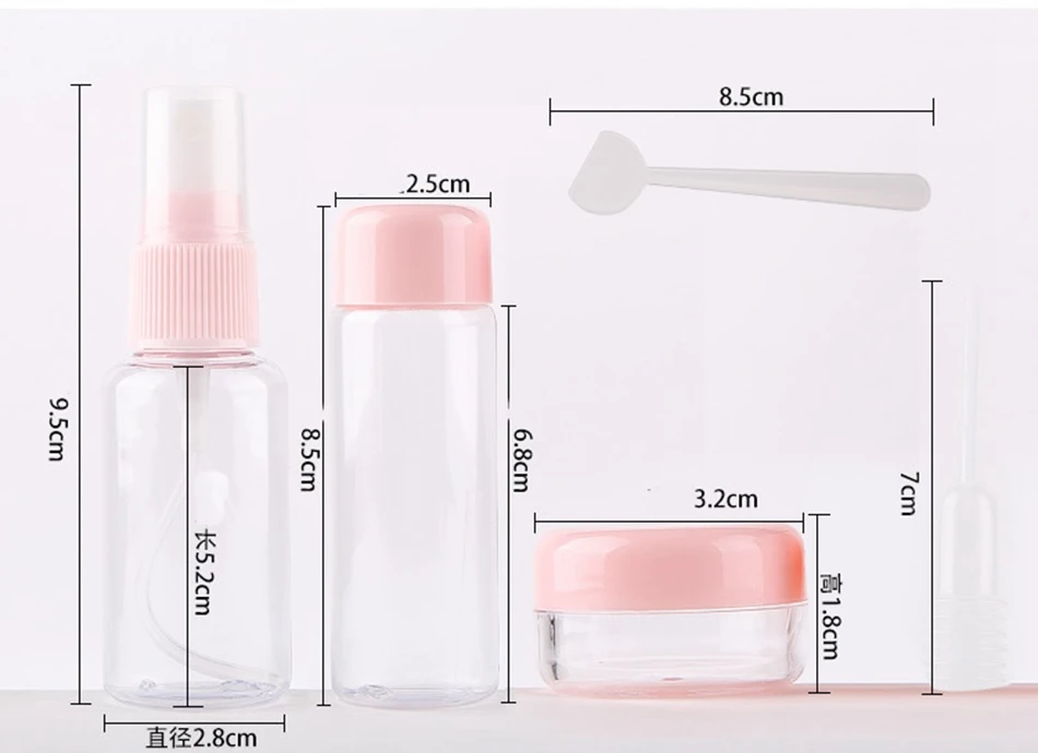 7 шт./компл. Мини Путешествия косметики для макияжа косметический крем для лица горшок бутылки Пластик прозрачный пустой составляют контейнер бутылка аксессуары для путешествий