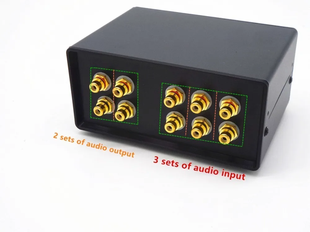 WY32 Пассивный предусилитель стерео аудио 3-IN-2-OUT RCA вход сигнала аудио сплиттер/Переключатель Регулятор громкости