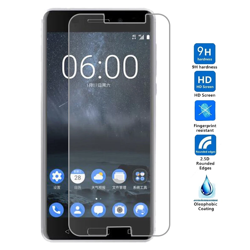 9H 2.5D Премиум Защитная пленка для Nokia 6 3 5 7 2 8 закаленное стекло Lumia 630 640 650 930 950 1020