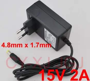 

100PCS high quality 15V2A AC 100V-240V Converter Adapter DC 15V 2A 2000mA Power Supply EU Plug 4.8mm x1.7mm