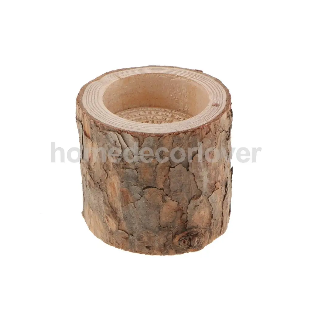5/6/7cm Tree Stake Stump Votive Tea Light Candle Holder Wooden Candlestick Base for Home Party Bar Art Decoration Natural Wooden
