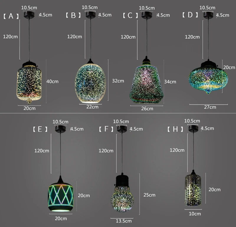 Horsten Novelty Modern LED Pendant Light Glass Hanging Lamps 3D Design Lamp E27 110V 220V For Bar Restaurant Cafe Living Room Lamp (3)