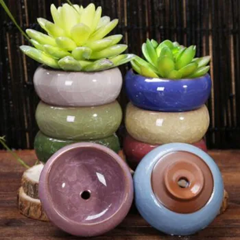 

Ice Crack Porcelain Flowerpot Fleshiness Plant Pot Mini Thumb Flower Pot Creative Desktop Ornaments Pots for Plant Home Garden