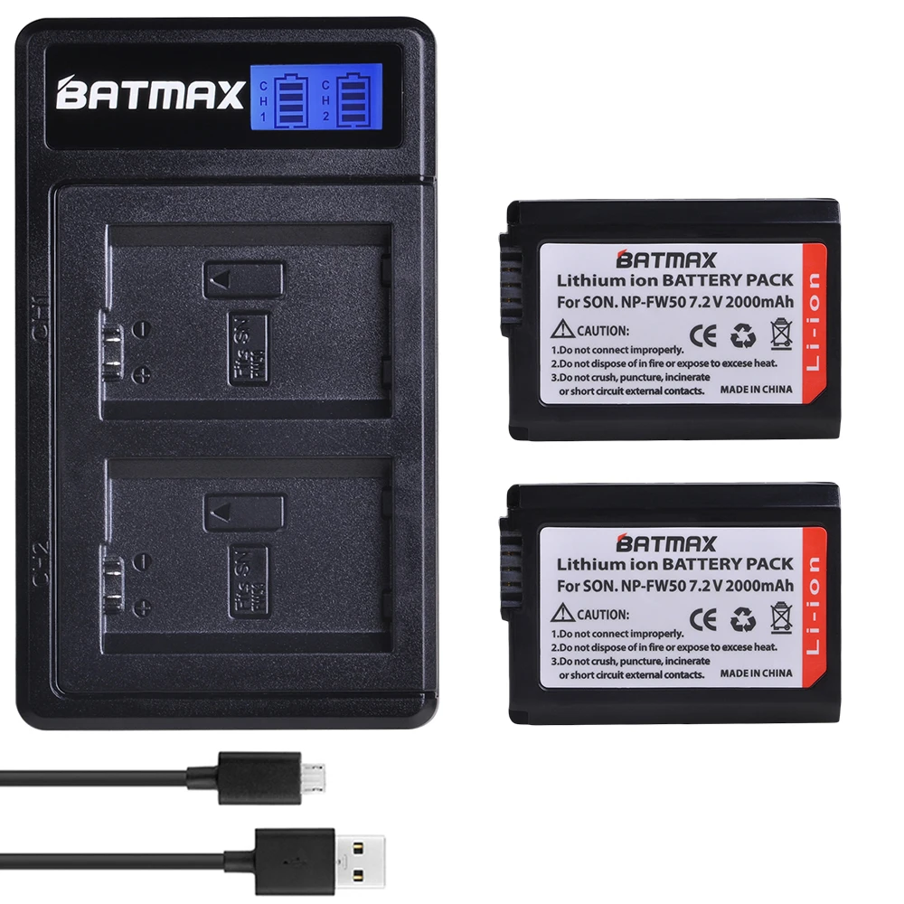 Bamtax NP-FW50 NP FW50 NPFW50 акумуляторная батарея+ ЖК-дисплей двойной Зарядное устройство для sony Alpha a6500 a6300 a6400 a6000 a5000 a3000 NEX-3 a7R