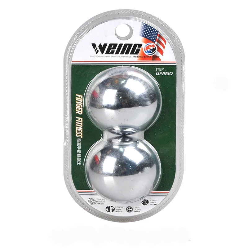 1 Pair Health Care Exersice Metal Fitness Ball Stress Relief Hand Ball