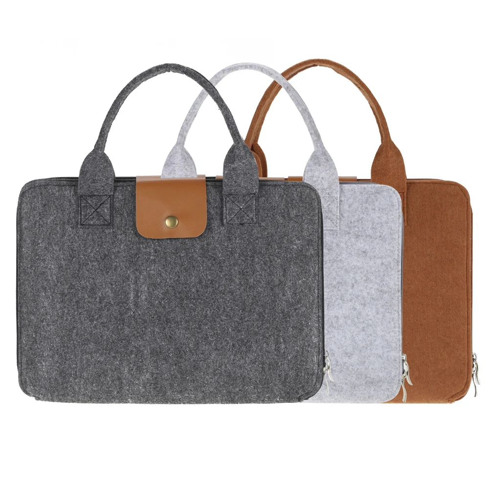 Portable Felt Sleeve Notebook Laptop Bag Handbag Case Cover with Handle & Zipper for 13" Inch MacBook/MacBook Air/Pro Laptop PC