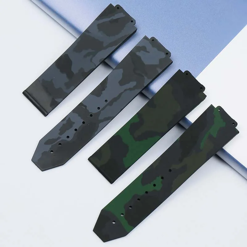 Мягкие силиконовые мужские часы camoflag с аксессуарами 25 мм x 17 для Hublot ремешок