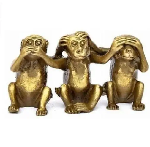 

YM 305 -Three wise monkeys hear see speak no evil 3 monkey