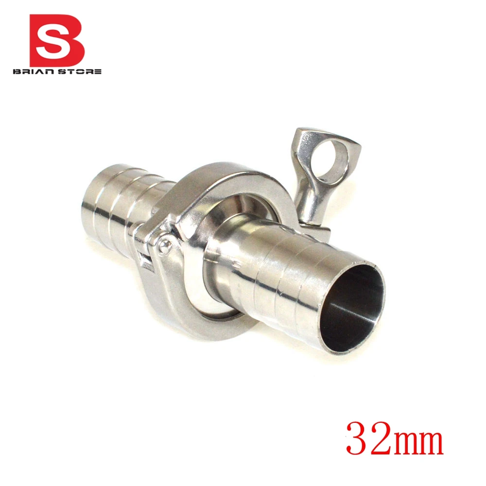 

2 Pcs 1-1/4" 32mm Sanitary Hose Barb Ferrule +1.5" Tri Clamp + PTFE Gasket Stainless Steel SUS SS 304