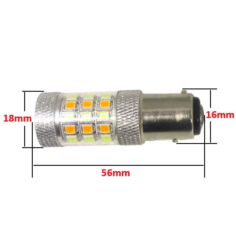 2 шт. 1157 BAY15D Белый/янтарный горки S25 42smd 2835 Авто дневные ходовые огни, светильник двойной цвет T25 3157 7443 светодиодный поворота светодиодный сигнал головной светильник 12V