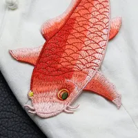 Buy Embroidery Red Carp Without Adhesive Patch Clothing Design Custom Decorative Accessories Hand Sewing Golden Fish Patch Online - Image 5