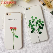 Мягкий ТПУ 3D чехол для iPhone 6 7 8 plus чехол рельефный лист Leuke Plant Bloem Telefoon Gevallen для iPhone Coque для iPhone чехол