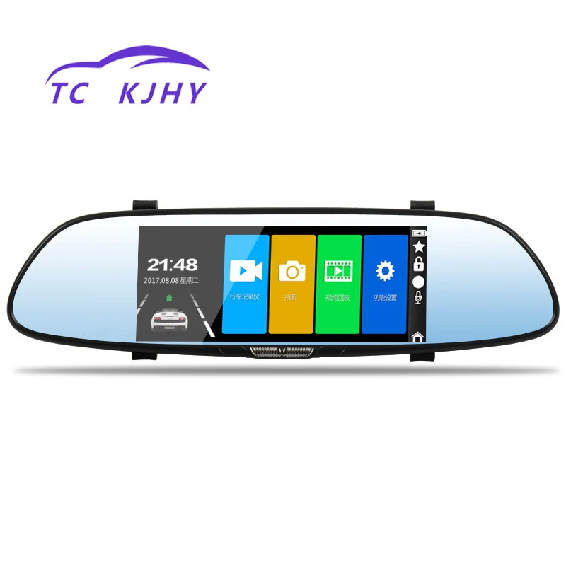

7 Inch Dash Cam Card Dvr Rear View Mirror Traffic Recorder Touch Screen High Definition Starlight Night Vision Hidden Recorder