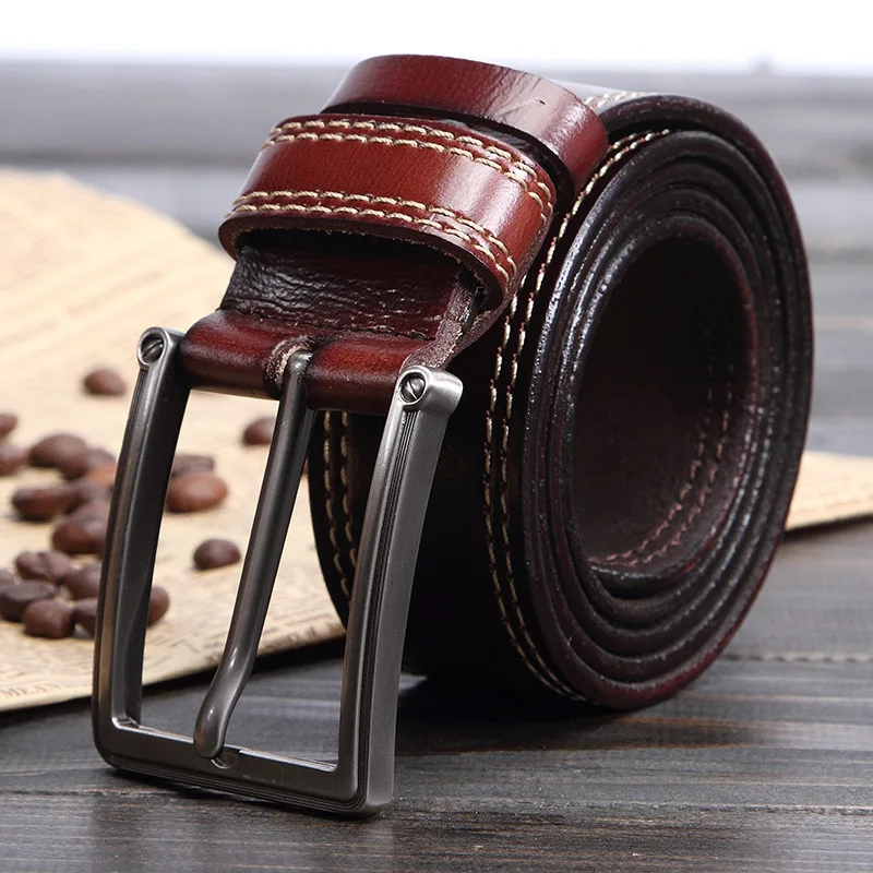 2017 New Brand Split Leather belts for Men Fancy Vintage Cowboy Jeans