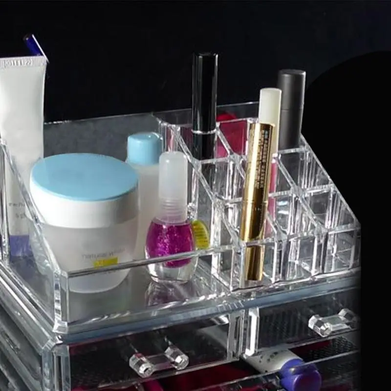 Портативный прозрачный органайзер для макияжа, коробка для хранения, акриловый дисплей для макияжа, органайзер, держатель, ящики, коробка для макияжа, чехол для хранения