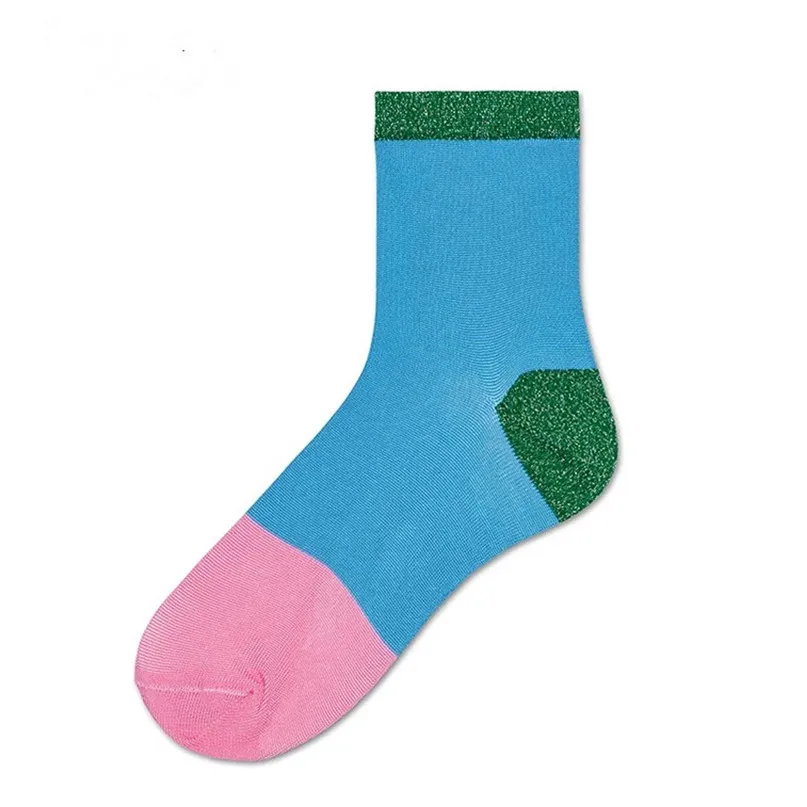 Cycling Socks Spring Winter Women Socks Female Fashion Ins Style Bobbysocks Multicolor Anklets Knee-High Socks #2D18 (6)
