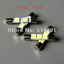 T6.3 31 мм 28 мм 3 светодиода 5050 SMD плоской головкой c5w Внутреннее освещение автомобиля гирлянда светодиодные лампы 100 шт/много