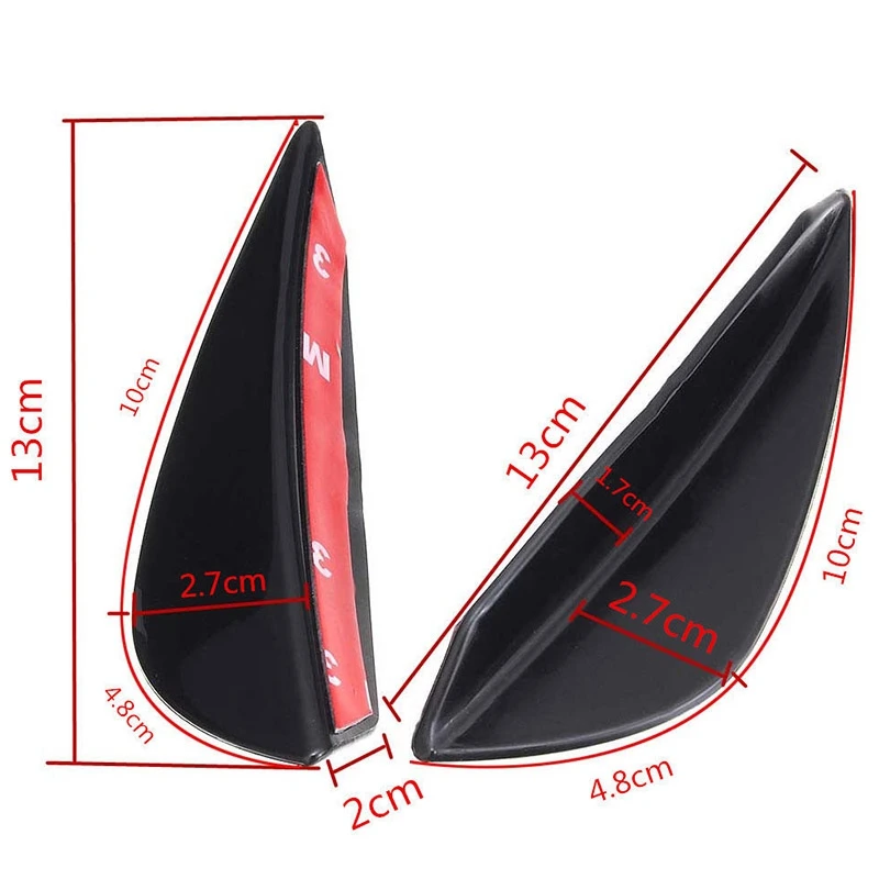 4 piezas de parachoques delantero del coche aletas de labio Canards divisor Kit de ajuste ABS parachoques delantero Spoiler piezas de Exterior del coche venta caliente