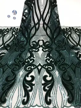 

2019 High Quality Tulle velvet African Laces Fabric For Wedding Nigerian Tulle Lace Material Sequins Lace Fabric