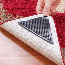 14.5*10.5cm Reutilizável Anti-Skid Mat Tapete Piso De Borracha Arrumado Fita Autocolante Preto Cantos Almofada Tapete Lavável gripper Stopper Capacho(China)