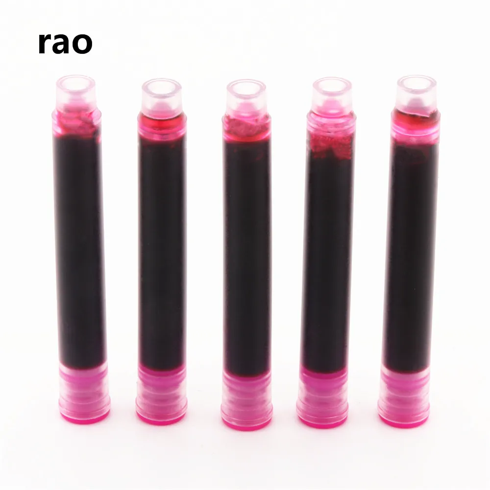 5pcs ink Pink Высокое качество 5psc цветные чернила заправка картриджа перьевая ручка студенческие офисные канцелярские принадлежности чернильные ручки для письма - Цвет: 5pcs ink Pink