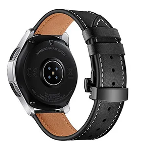 Для samsung Galaxy Watch 46mm полос Новинка; натуральная кожа; Сталь часы-бабочка ремешок для Шестерни S3 huawei Watch 2 pro 22 мм - Цвет ремешка: Black