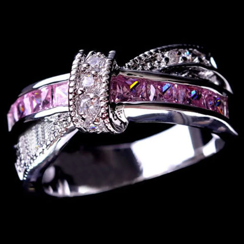 KUNIU, высокое качество, модное, Трендовое, Крестильная форма, циркониевое, корсажное, розовое, белое золото, заполненное кольцо, 7-11 размеров, подарок, 495