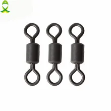 JSM 100 шт матовые черные Вертлюги для ловли карпа, длинный Соединительный Вертлюг для рыбалки, аксессуары для ловли карпа, снасти