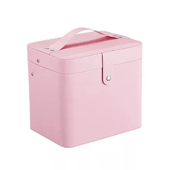 

Black Pink PU Fashion Multilayer Women Makeup Bag Travel Cosmetic Trunk Case Professional Portable Multifunctional Make Up Box