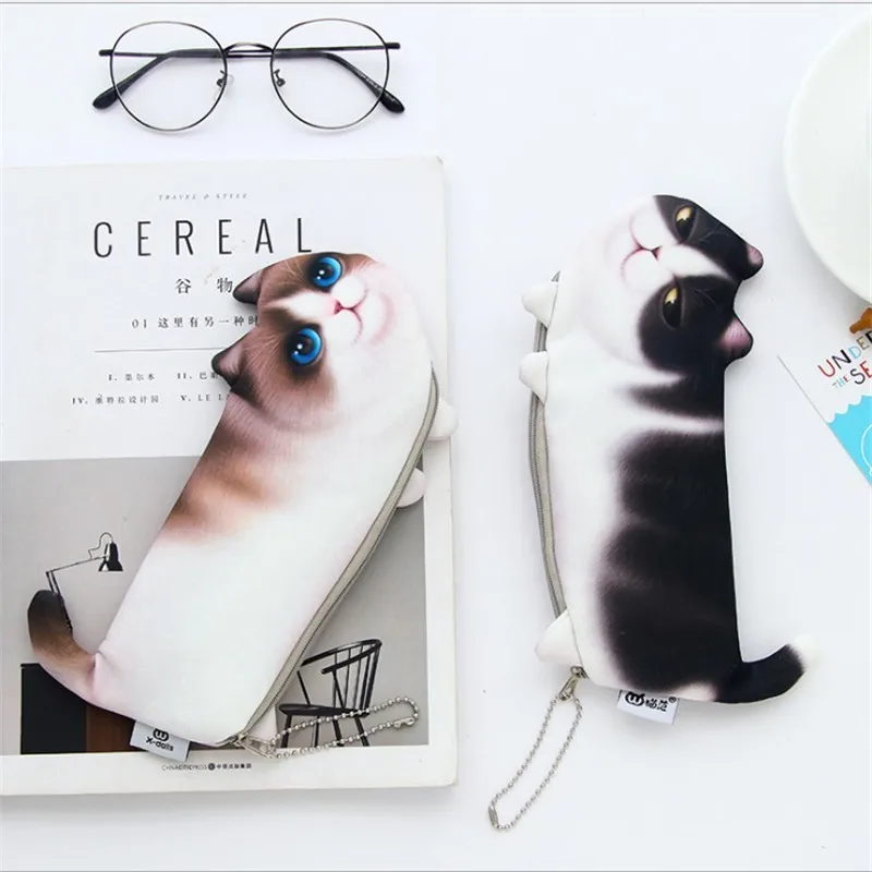 

1PC Cute Cat Fabric School Pencil Cases Box Kawaii Cartoon Pen Bags Pouch Creative Student Gift Office Stationary Supplies 05169