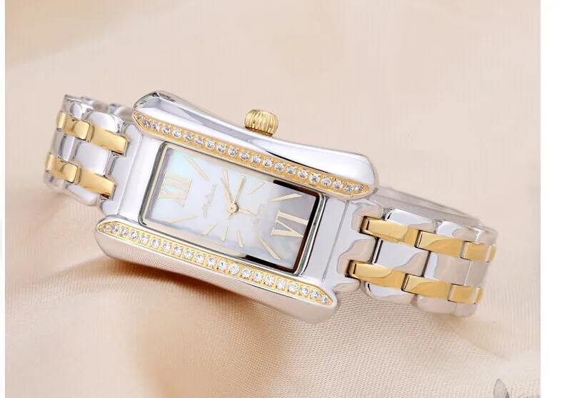 MELISSA Модные женские винтажные полностью стальные часы с кристаллами прямоугольное платье наручные часы Элегантные женские кварцевые аналоговые часы Reloj Montre fem