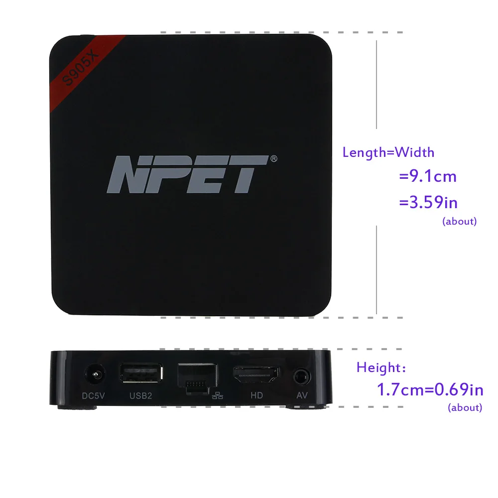 NPET S905X Smart TV Box Android 6.0 Bluetooth 4.0 eMMC 5.0