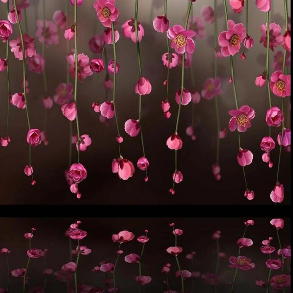 3D Japanese Wallpaper Cherry Blossom Photo Murals Beautiful Flower Wall Paper Living Room