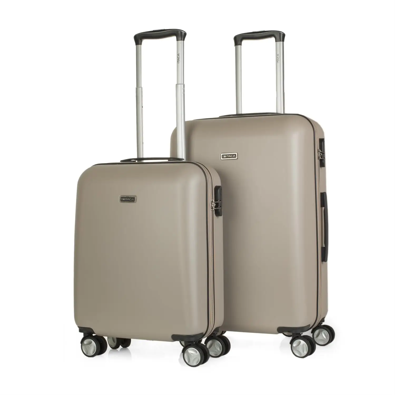 Itaca Rodano набор моделей 2 чемодана тележка путешествия 55/61 см ABS жесткая регулируемая ручка, ручки, 4X2 поворотные механизмы колес кабина - Цвет: Золотой