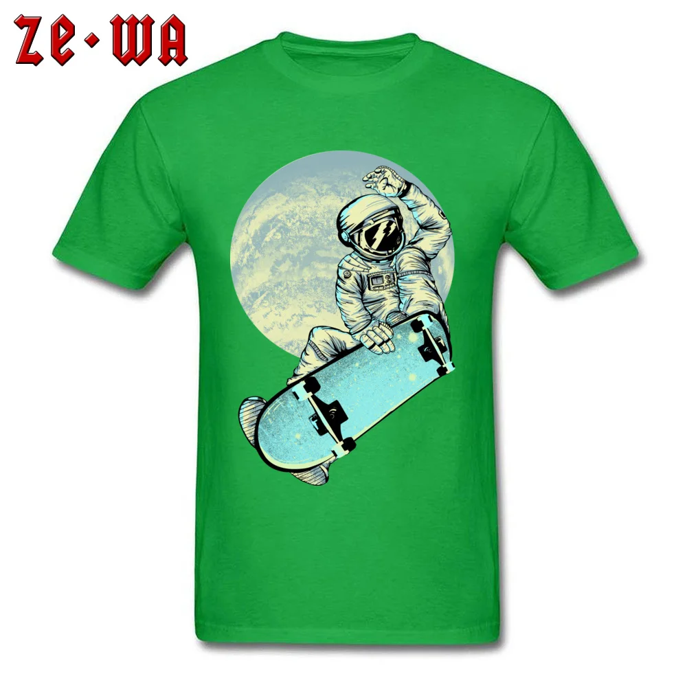 Family SpaceBoarding skateboard Round Neck T-shirts ostern Day T Shirt Short Sleeve for Men Special 100% Cotton Funny T Shirts SpaceBoarding skateboard green