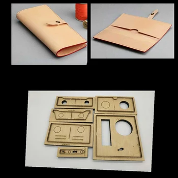 Online DIY Leather Craft Women Long Folded Wallet Die Cutting Knife Mould Hand Machine Punch Tool Set