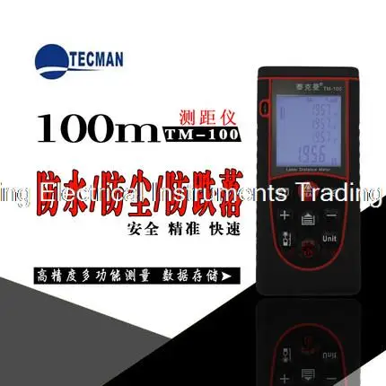 

0.1m-100M 328FT Professional Handheld Laser Range Finder Distance Meter Tester Area Volume Pythagorean Measure TECMAN TM100