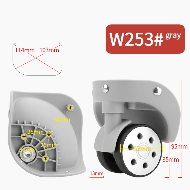 Сменный Чехол на колесиках для багажа, универсальный чехол на колесиках, чехол на колесиках для обслуживания, пароль на колесиках, комплект из 2 предметов, чехол на колесиках - Цвет: W253(2 Wheels)Gray