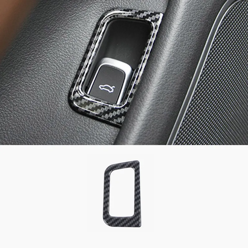 

Car Trunk Switch Button Decoration Cover Carbon Fiber Color Sticker Trim For Audi A6 C7 2012-2018 Interior Accessories