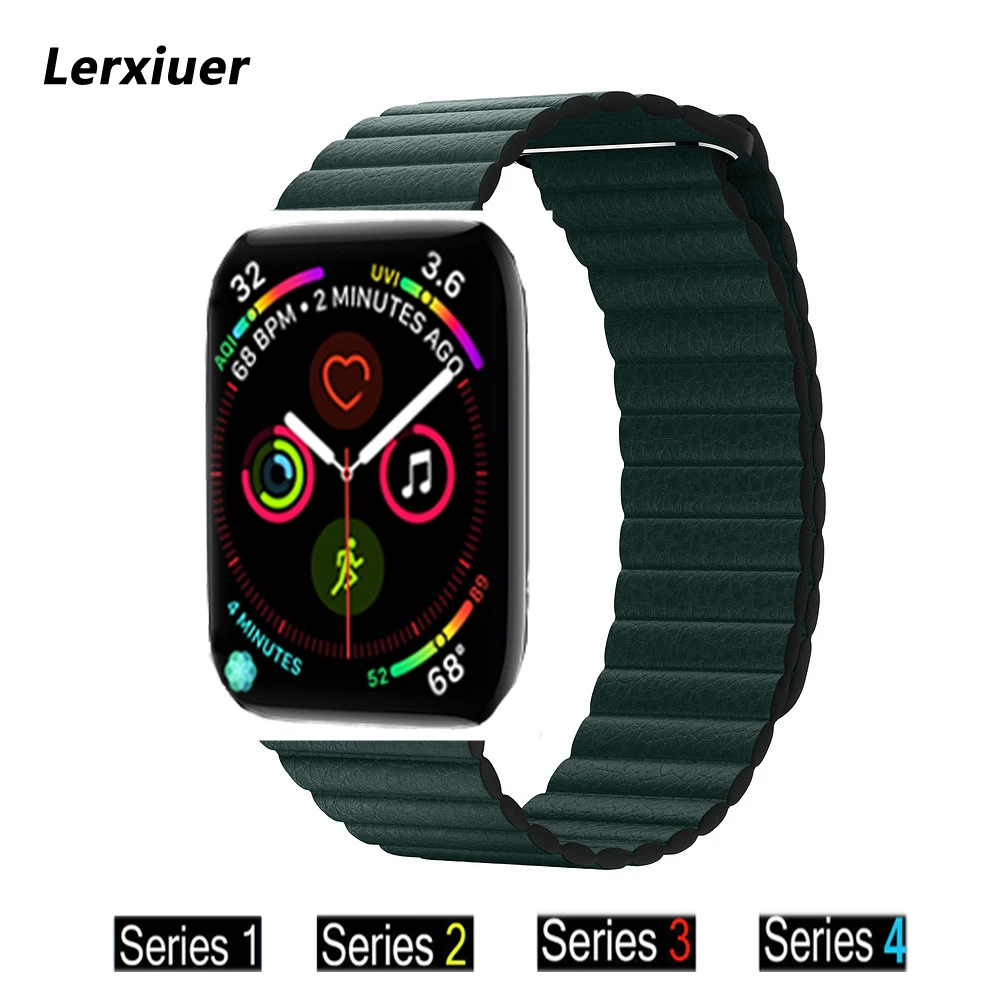 

Leather loop strap For apple watch band 44mm 40mm iwatch series 4/3/2/1 38/42mm watchband wrist bracelet belt watch accessories
