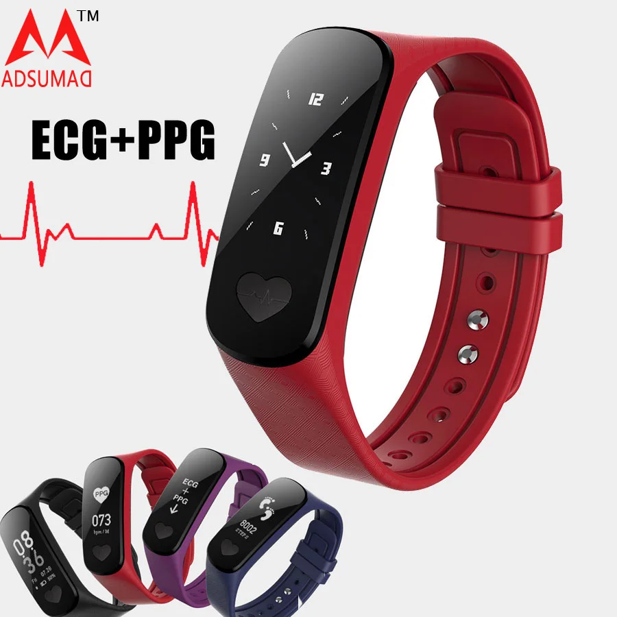 ECG+PPG health bracelet B9 smart band fitness Activity tracker blood